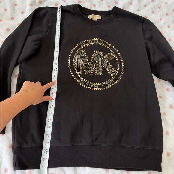 Michael Kors Black Embellished Logo Cotton Blend Sweatshirt - Picture 4 of 5